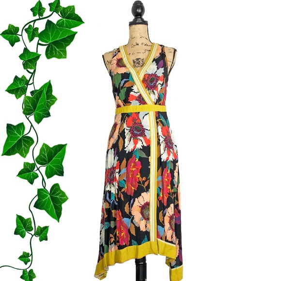 anthropologie botanica wrap dress